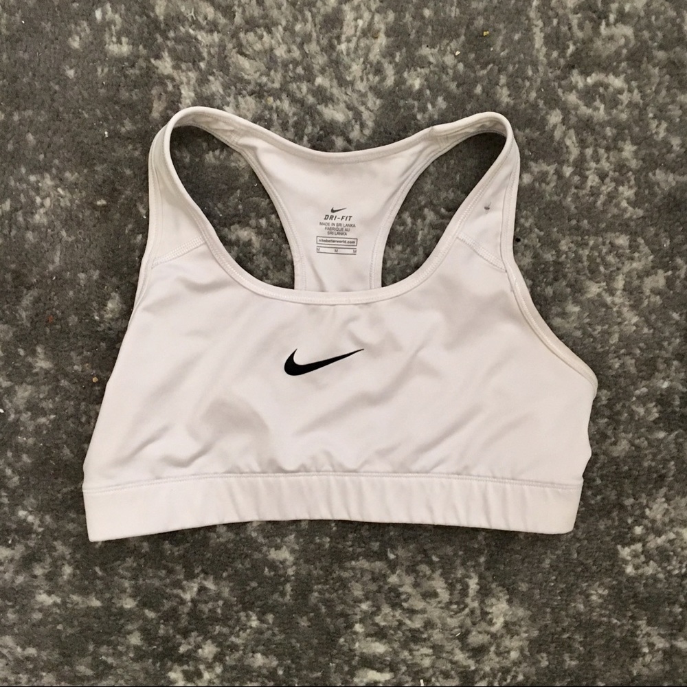 Nike white sports bra